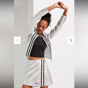 Mademe Metallic Wrap Mini Skirt